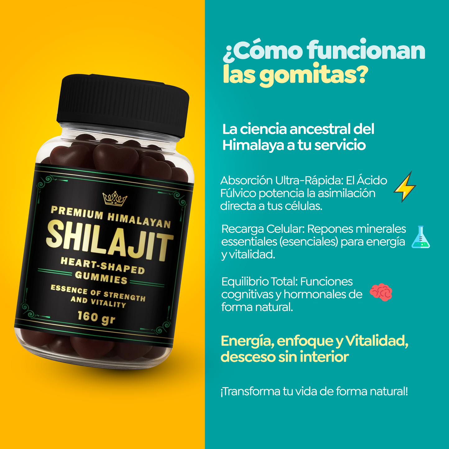 GOMAS SHILAJIT -  CON MÁS ENERGÍA Y CAMBIA TU VIDA.